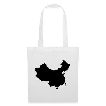 Carte de la Chine - Sac en tissu - blanc - Devant