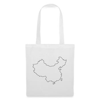 Carte de la Chine - Sac en tissu - blanc - Devant