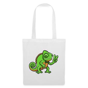 Chameleon Gentleman Peace Sign - Tote Bag - white - Front