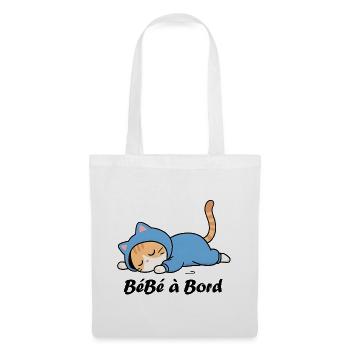 Bébé à bord - Sac en tissu - blanc - Devant