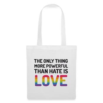 Mois de la fierté LGBTQ - La seule chose plus puissante - Sac en tissu - blanc - Devant