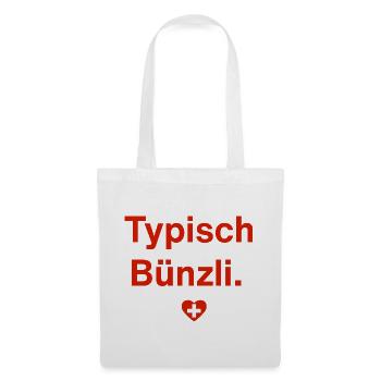 Typisch Bünzli. – Schweizer Minimal-Design - Stoffbeutel - Weiß - Vorne