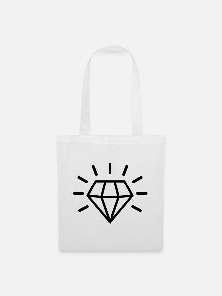 Diamant - Stoffbeutel - Weiß