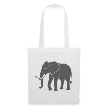 Éléphant - Sac en tissu - blanc - Devant