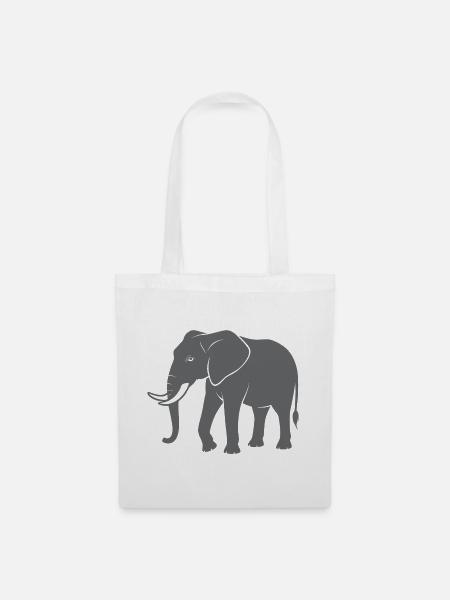 Elefant - Stoffbeutel - Weiß