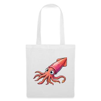 Dessin animé Calamar - Sac en tissu - blanc - Devant