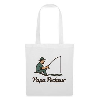Papa Pêcheur - Sac en tissu - blanc - Devant