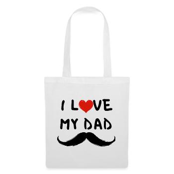 I Love My Papa – Cadeau Papa avec Moustache - Sac en tissu - blanc - Devant