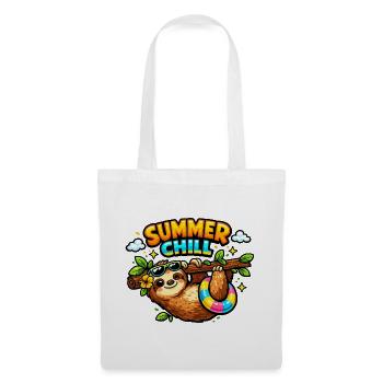 Summer Lounging Sloth Cartoon - Tote Bag - white - Front