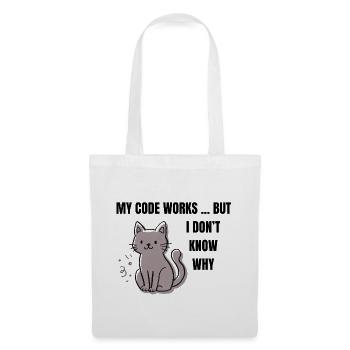 My Code Works - Funny Programmer Cat - Tote Bag - white - Front