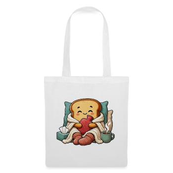 Pain câlin Chaleur du cœur - Sac en tissu - blanc - Devant