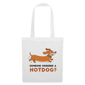 Hotdog? Verspielte Dackler-Illustration - Stoffbeutel - Weiß - Vorne
