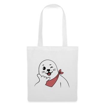 Winking Seal Wearing a Bandana Throwing Shaka Sign - Tote Bag - white - Front