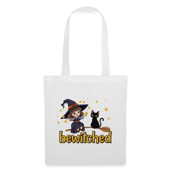 Witch and cat in star magic - Tote Bag - white - Front