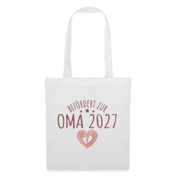 Befördert zur Oma 2027 Schwangerschaftsverkündung - Stoffbeutel - Weiß - Vorne