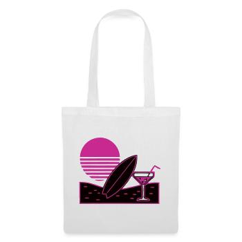 Surfbrett Cocktail Strand Logo - Stoffbeutel - Weiß - Vorne
