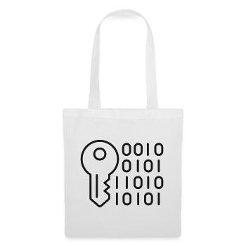Digital-Schlüssel-Verschlüsselungslinien-Symbol - Stoffbeutel - Weiß - Vorne