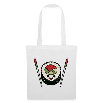 Lustiges Sushi Stäbchen Japan Essen Vektor Shirt - Stoffbeutel - Weiß - Vorne