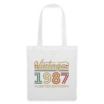 Vintage 1987 Limited Edition Geburtstag Retro - Stoffbeutel - Weiß - Vorne
