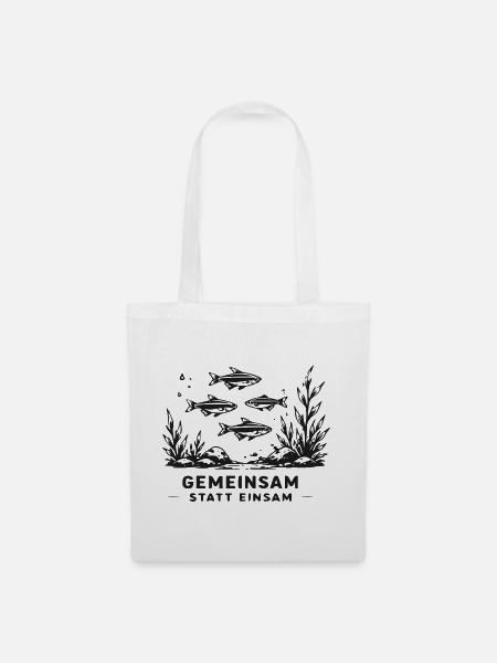Gemeinsam Unterwasser Schwarm - Stoffbeutel - Weiß
