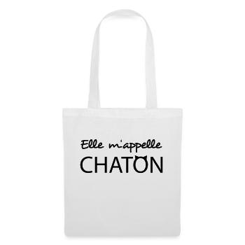 Elle m'appelle chaton - Sac en tissu - blanc - Devant