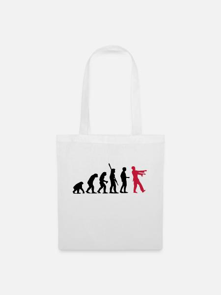 Zombie Evolution (zweifarbig) - Stoffbeutel - Weiß