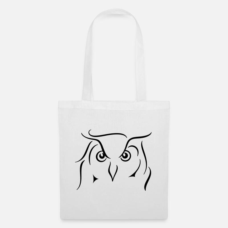 Uhu - Strichzeichnung Geschenkidee Geschenk - Stoffbeutel - Weiß