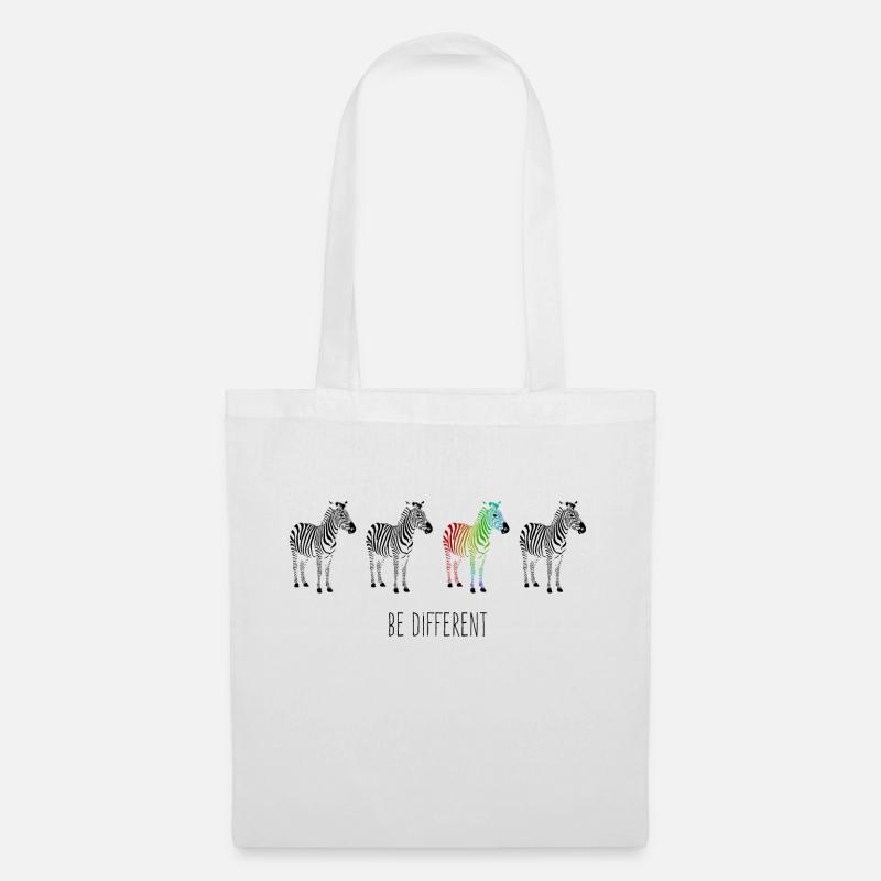 Zebra rainbow be different - Tote Bag - white