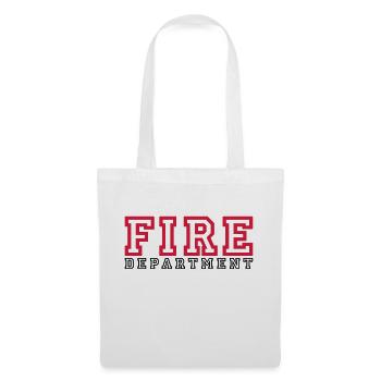 Schriftzug FIRE Department - Stoffbeutel - Weiß - Vorne
