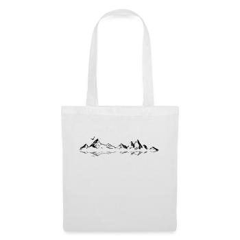 MONTAGNES Paysage Silhouette Panorama - Sac en tissu - blanc - Devant