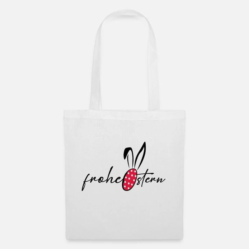 frohe Ostern - Stoffbeutel - Weiß