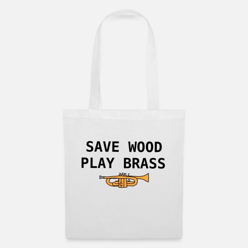 Save Wood Play Brass - Stoffbeutel - Weiß