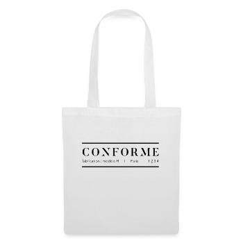 CONFORME I modèle h I Paris I Sweater gris chiné - Sac en tissu - blanc - Devant