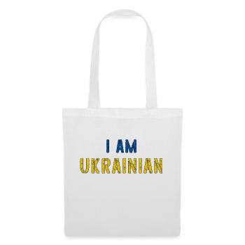 Je suis le contour du drapeau grunge ukrainien - Sac en tissu - blanc - Devant