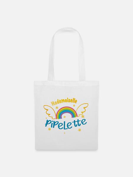 Mademoiselle pipelette - Sac en tissu - blanc