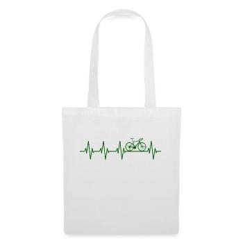 ECG de battement de cœur de vélo - Sac en tissu - blanc - Devant