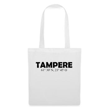 Tampere - Finlande - Coordonnées - Longitude - Sac en tissu - blanc - Devant