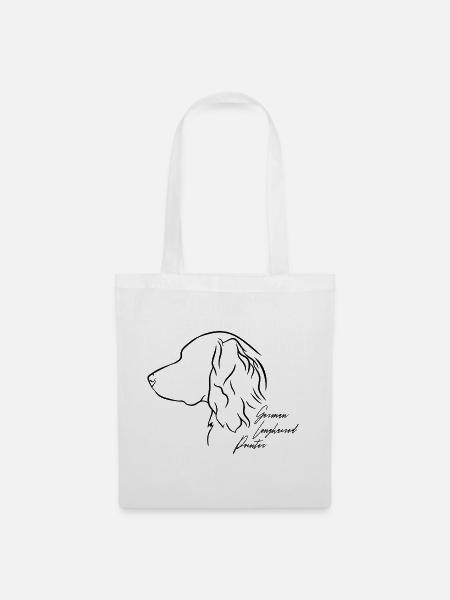 German Longhaired Pointer Profil Hunde Wilsigns - Stoffbeutel - Weiß