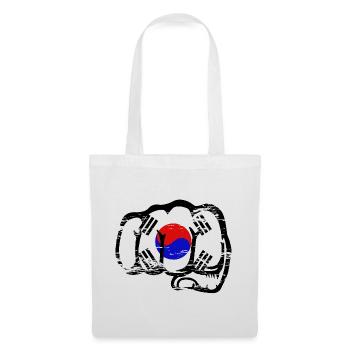Drapeau de la Corée du Sud Main Poing Utilisé - Sac en tissu - blanc - Devant