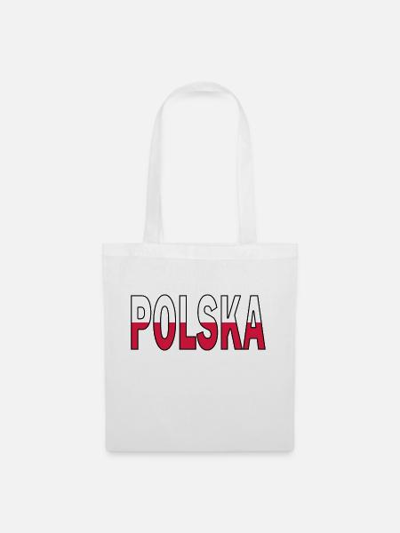 Polen in Nationalfarben - Stoffbeutel - Weiß