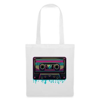 Retro Neon Music Cassette Vintage Sound - Tote Bag - white - Front