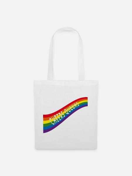 Cheers Queers unterm Regenbogen - Stoffbeutel - Weiß