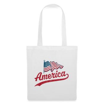 Amerika Flagge - Stoffbeutel - Weiß - Vorne