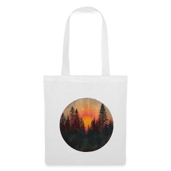 Sunset Forest Silhouette Extérieur Rétro Années 80 Vibe 3 - Sac en tissu - blanc - Devant