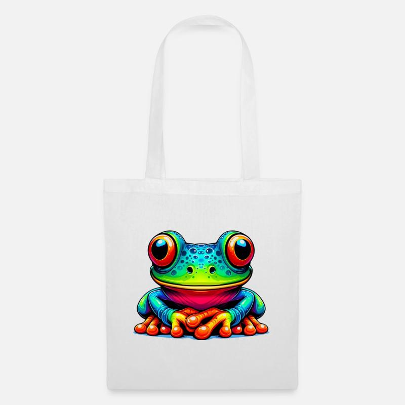Frosch - Stoffbeutel - Weiß