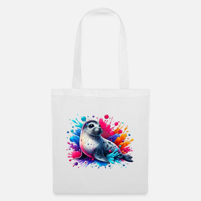 Phoque - Sac en tissu - blanc
