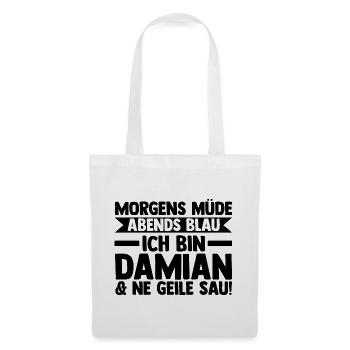 Prénom Damian - Sac en tissu - blanc - Devant