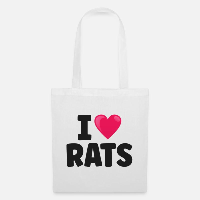 Ratte Ratten - Stoffbeutel - Weiß