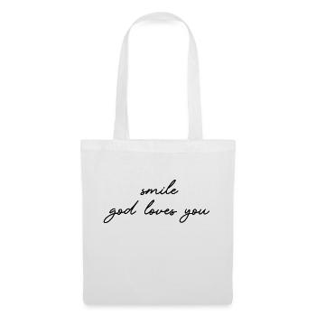 smile god loves you - Stoffbeutel - Weiß - Vorne