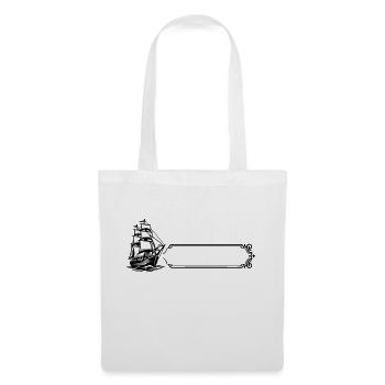 Bateau - Nom prénom - Sac en tissu - blanc - Devant